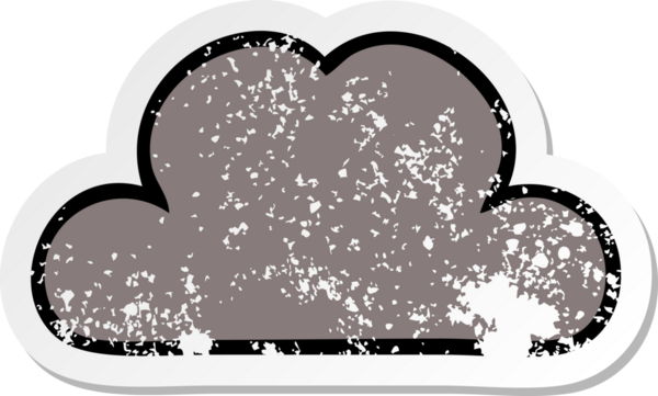 Bir insan tarafından çizilmiş tatlı bir karikatür fırtına bulutunun sıkıntılı çıkartması