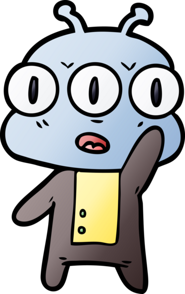 karikatür üç gözlü uzaylı bir insan tarafından çizildi.