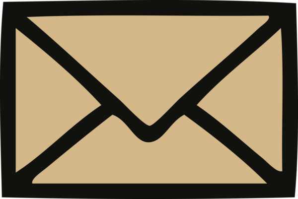 Bir insan tarafından çizilmiş kağıt bir zarfın sevimli karikatürü