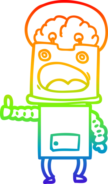 gökkuşağı gradyan çizgisi bir insan tarafından çizilmiş robot çizgi