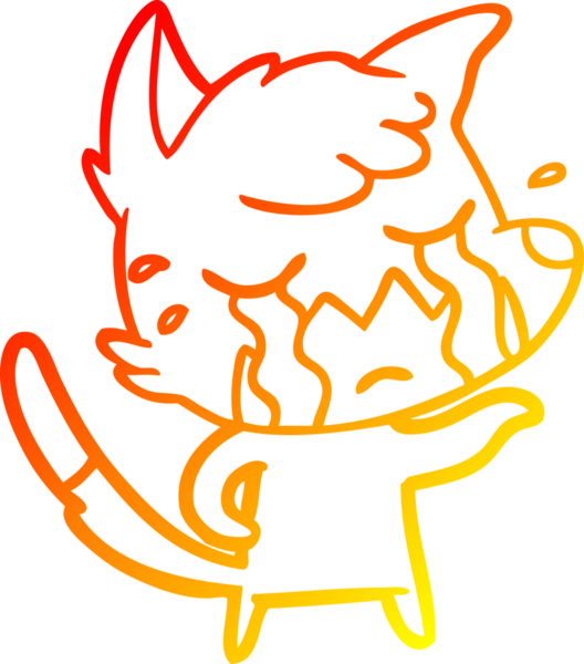 Bir insan tarafından çizilmiş ağlayan tilki çizgi filmi.