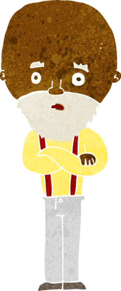 Bir insan tarafından çizilmiş endişeli yaşlı bir adam.