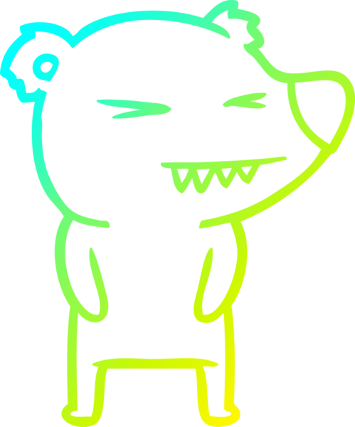 Bir insan tarafından çizilmiş kızgın bir kutup ayısı karikatürü.