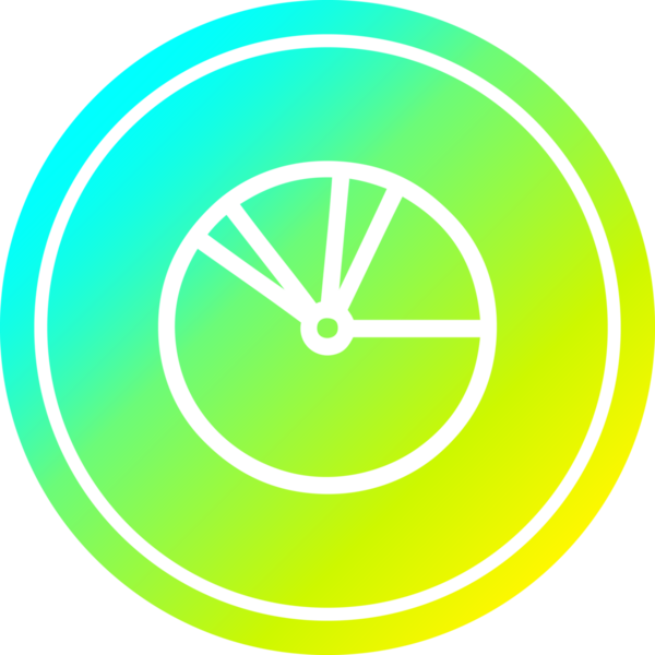 Bir insan tarafından çizilmiş havalı gradyan bitiş grafikli turta grafiksel simgesi