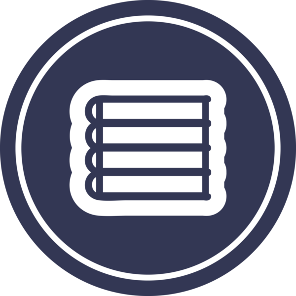 Bir insan tarafından çizilmiş bir yığın kitap dairesel simgesi