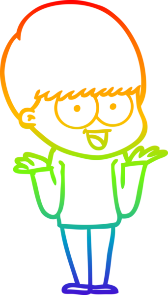 gökkuşağı gradyanı çizimi bir insan tarafından çizilmiş mutlu bir çizgi film çocuğu