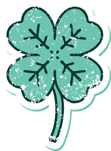 Bir insan tarafından çizilmiş 4 yapraklı yoncanın sembolik dövmeli görüntüsü