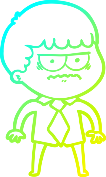 Bir insan tarafından çizilmiş bir çizgi filmin soğuk gradyan çizimi.