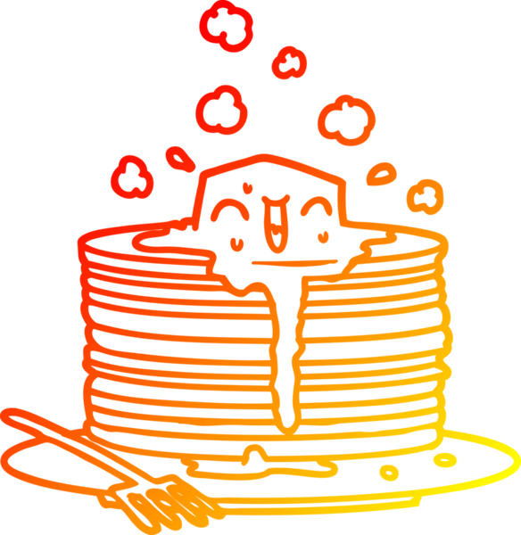 Bir insanın çizdiği leziz krep yığınının sıcak gradyan çizgisi.