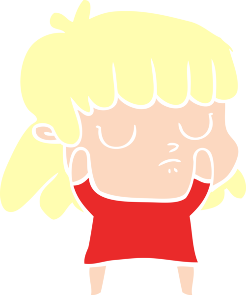 Bir insan tarafından çizilmiş düz renk çizgi film.