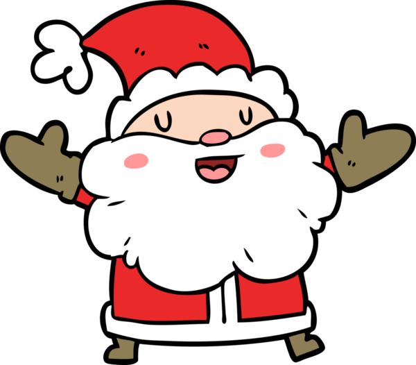 Bir insan tarafından çizilmiş Noel Baba çizgi filmi.