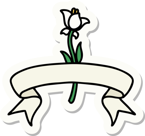 Bir insan tarafından çizilmiş zambak dövmesi stili çıkartması.