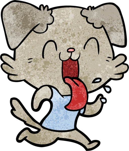 Bir insan tarafından çizilmiş nefes nefese bir köpek.