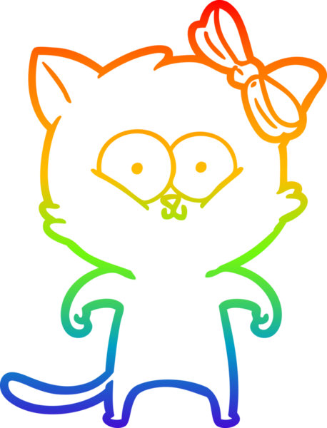 gökkuşağı gradyanı çizimi bir insan tarafından çizilmiş çizgi film kedisi