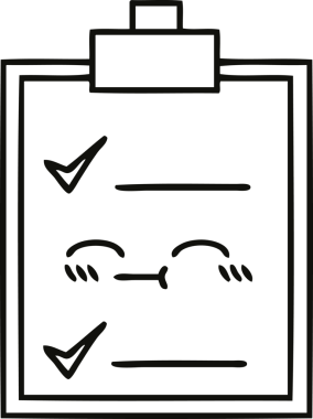 Bir insan tarafından çizilmiş bir kontrol listesinin çizgi çizimi
