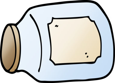 Bir insan tarafından çizilmiş vektör gradyan çizim cam kavanozu