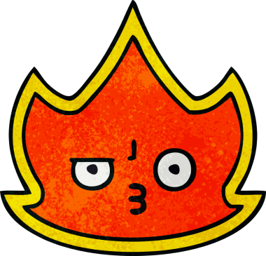 Bir insan tarafından çizilmiş bir ateşin retro grunge dokusu.