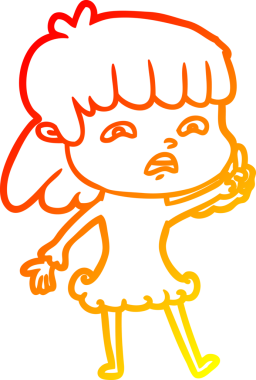 İnsan tarafından çizilmiş endişeli bir karikatür çizimi.