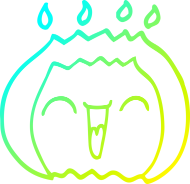 Bir insanın çizdiği çizgi film alevinin soğuk gradyan çizgisi.