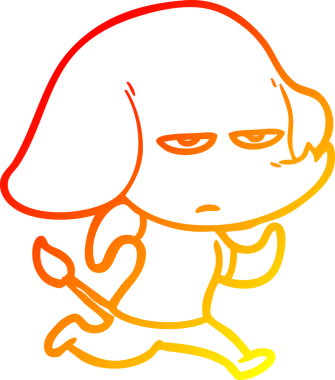 Bir insan tarafından çizilmiş kızgın bir fil çizimi.