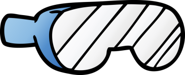 bir insan tarafından çizilmiş güvenlik gözlükleri.