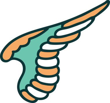 Bir insanın çizdiği kanadın ikonik dövme şekli