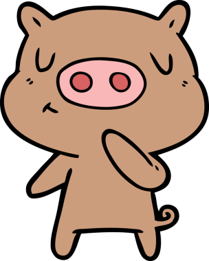 Bir insan tarafından çizilmiş çizgi film içerikli domuz.