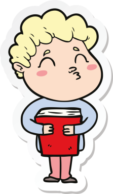 Bir insan tarafından çizilmiş karikatür adamın çıkartması.