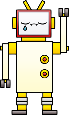 Bir insan tarafından çizilmiş bir robotun gölgelenmiş çizimi