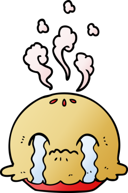 Bir insan tarafından çizilmiş ağlayan bir çizgi film.