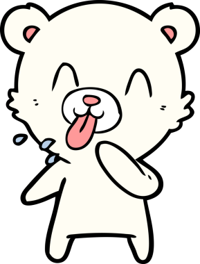 kaba karikatür kutup ayısının insan tarafından çizilmiş dili.