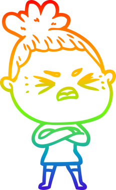 Bir insan tarafından çizilmiş kızgın bir karikatür çizimi.