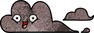 Bir insan tarafından çizilmiş fırtına bulutunun retro grunge deseni.