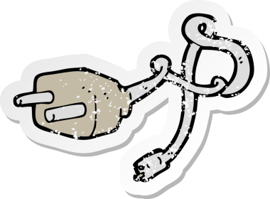 Bir insan tarafından çizilmiş bir çizgi filmin gerilimli etiketi.