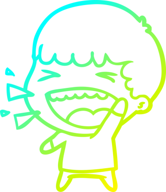 Bir insan tarafından çizilmiş gülen adamın soğuk çizgi çizimi.