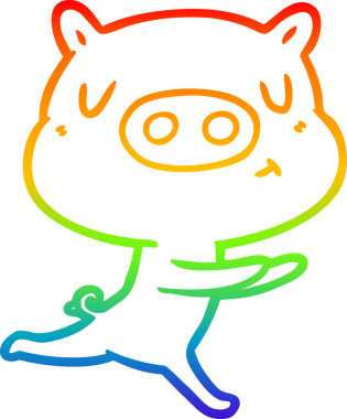 gökkuşağı gradyan çizimi bir insan tarafından çizilen çizgi film içerikli domuz