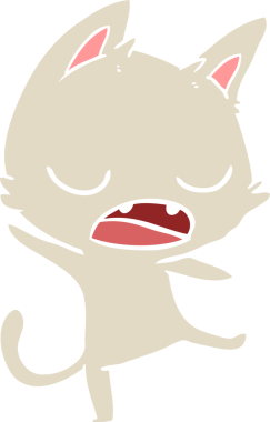 Konuşan kedi düz renkli çizgi film Bir insan tarafından çizildi