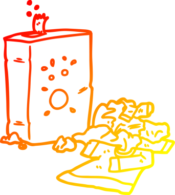 Bir insanın çizdiği çamaşır ve çamaşır tozu çizimi.