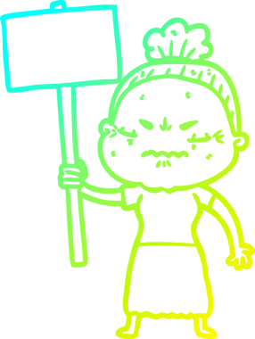 Bir çizgi film çizimi, bir insan tarafından çizilmiş yaşlı bir kadını rahatsız ediyordu.