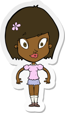 Bir insan tarafından çizilmiş güzel bir karikatür çıkartması.