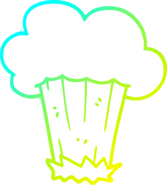 Bir insan tarafından çizilen karikatür çiziminin soğuk gradyanı.