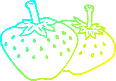 Bir insan tarafından çizilmiş bir çileğin soğuk gradyan çizimi