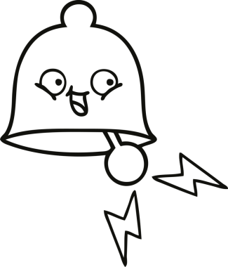 Bir insan tarafından çizilmiş zil karikatürü