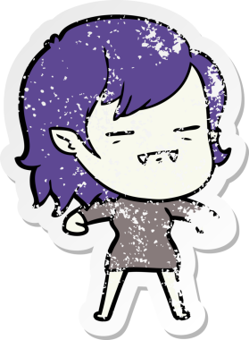 Bir insan tarafından çizilmiş ölümsüz vampir bir kızın sıkıntılı çıkartması.