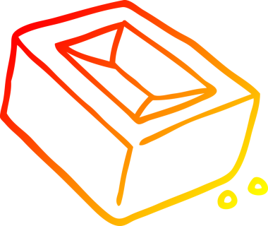 Bir insan tarafından çizilen kırmızı tuğlanın sıcak eğimli çizgi çizimi