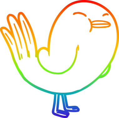 gökkuşağı gradyan çizimi Bir insan tarafından çizilmiş bir çizgi kuş