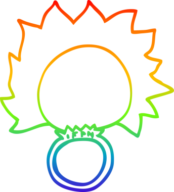 gökkuşağı gradyan çizgi çizimi bir insan tarafından çizilmiş bir karikatür ruh hali yüzüğü