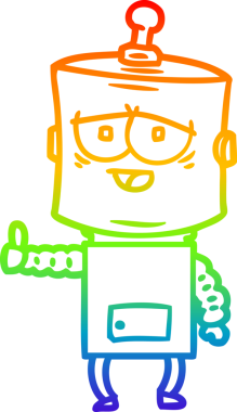 gökkuşağı gradyan çizgisi bir insan tarafından çizilmiş robot çizgi