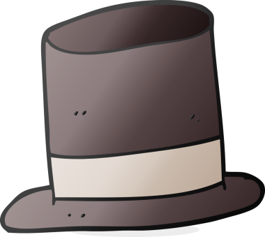 Bir insan tarafından çizilmiş serbest çizim silindir şapka.