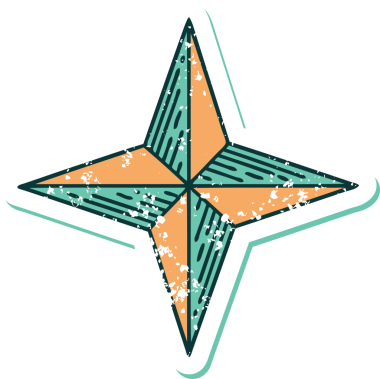 Bir insan tarafından çizilmiş bir yıldızın sembolik dövmeli görüntüsü